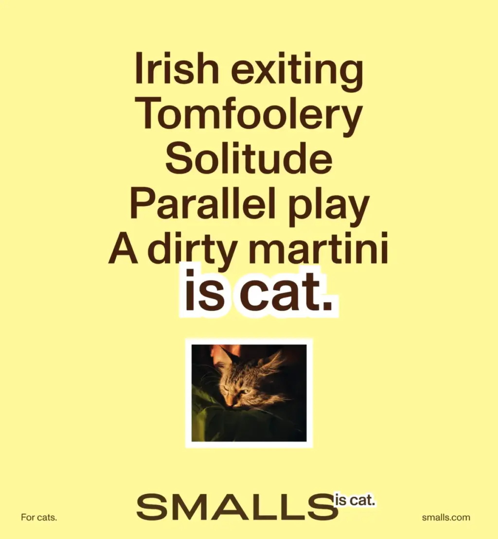 Beyond the Cute Cat Meme: How Cat Food Brand Smalls is Redefining Pet Advertising with Absurdist Minimalism